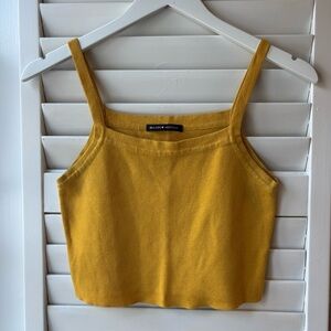 Brandy Melville Mustard Knit Crop Tank Top